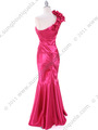 7710 Fuschia Evening Dress - Fuschia, Back View Thumbnail