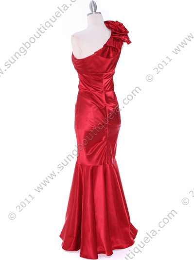 7710 Red Evening Dress - Red, Back View Medium