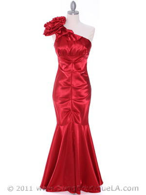 7710 Red Evening Dress, Red