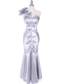 7710 Silver Evening Dress - Silver, Front View Thumbnail