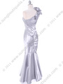 7710 Silver Evening Dress - Silver, Back View Thumbnail