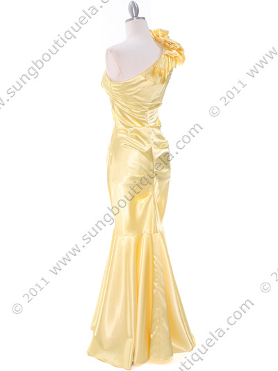 7710 Yellow Evening Dress - Yellow, Back View Medium