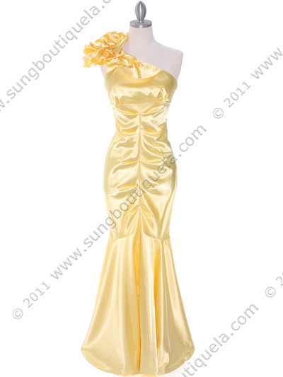 7710 Yellow Evening Dress - Yellow, Front View Medium