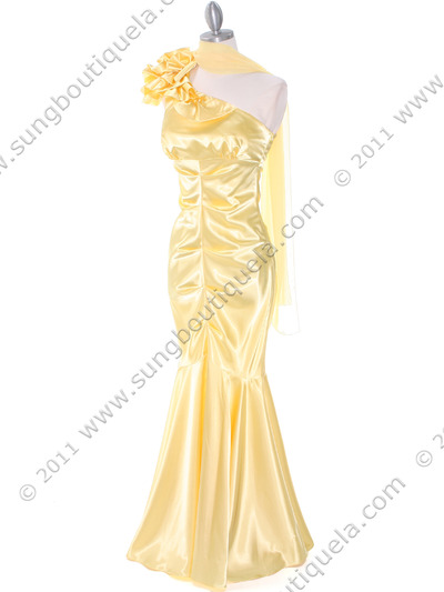 7710 Yellow Evening Dress - Yellow, Alt View Medium