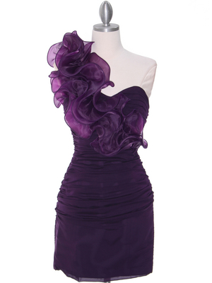 7712 Eggplant Cocktail Dress, Eggplant