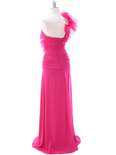 7713 Fuschia Prom Evening Dress - Fuschia, Back View Medium