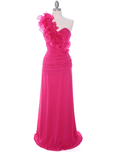 7713 Fuschia Prom Evening Dress - Fuschia, Front View Medium