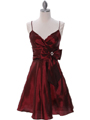 7742 Raspberry Tafetta Homecoming Dress - Raspberry, Front View Thumbnail
