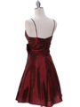 7742 Raspberry Tafetta Homecoming Dress - Raspberry, Back View Thumbnail