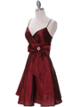 7742 Raspberry Tafetta Homecoming Dress - Raspberry, Alt View Thumbnail