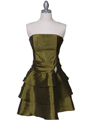 7747 Olive Tiered Cocktail Dress - Olive, Front View Thumbnail