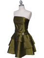 7747 Olive Tiered Cocktail Dress - Olive, Alt View Thumbnail