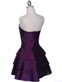 7747 Purple Tiered Cocktail Dress - Purple, Back View Thumbnail