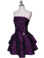 7747 Purple Tiered Cocktail Dress - Purple, Alt View Thumbnail