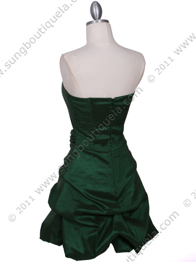 7749 Green Tafetta Bubble Cocktail Dress - Green, Back View Medium