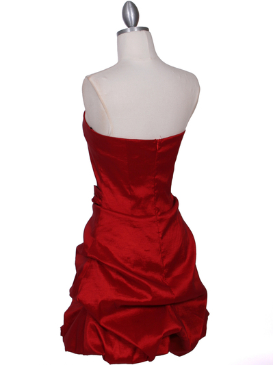 7749 Red Tafetta Bubble Cocktail Dress - Red, Back View Medium