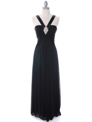 7771 Black Evening Dress, Black