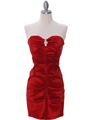 7773 Red Stretch Taffeta Cocktail Dress - Red, Front View Thumbnail