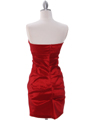 7773 Red Stretch Taffeta Cocktail Dress - Red, Back View Thumbnail