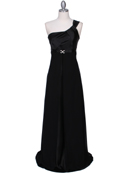 7810 Black One Shoulder Evening Dress, Black