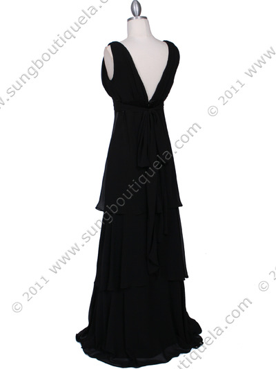 7812 Black Evening Dress - Black, Back View Medium