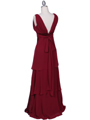 7812 Burgundy Evening Dress - Burgundy, Back View Thumbnail