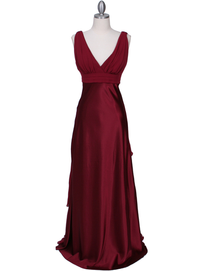 7812 Burgundy Evening Dress - Burgundy, Front View Medium