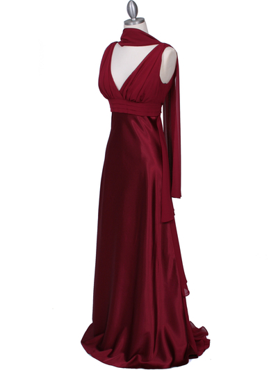 7812 Burgundy Evening Dress - Burgundy, Alt View Medium