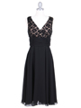 7921 Black Beaded Cocktail Dress - Black, Front View Thumbnail