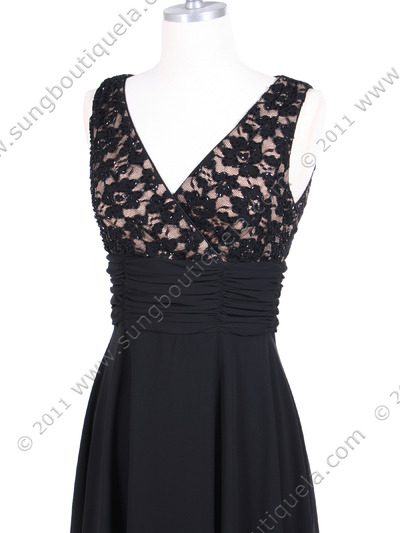 7921 Black Beaded Cocktail Dress - Black, Alt View Medium