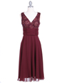 7921 Burgundy Beaded Cocktail Dress - Burgundy, Front View Thumbnail