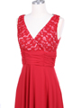 7921 Red Beaded Cocktail Dress - Red, Alt View Thumbnail