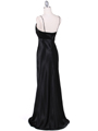 8006 Black Satin Evening Dress - Black, Back View Thumbnail