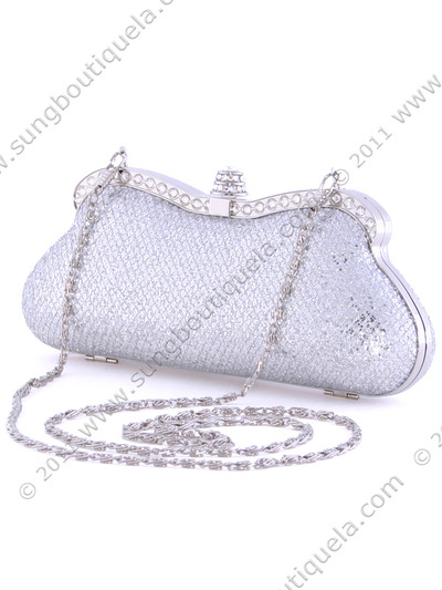 8008 Silver Sequins Box Clutch - Silver, Alt View Medium