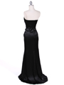800 Black Strapless Charmeuse Evening Gown - Black, Back View Thumbnail