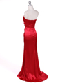 800 Red Strapless Charmeuse Evening Gown - Red, Back View Thumbnail