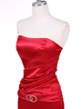 800 Red Strapless Charmeuse Evening Gown - Red, Alt View Thumbnail