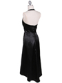 801 Black Satin Halter Cocktail Dress - Black, Back View Thumbnail