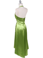 801 Green Satin Halter Cocktail Dress - Green, Back View Thumbnail