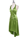 801 Green Satin Halter Cocktail Dress - Green, Alt View Thumbnail