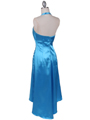 801 Turquoise Satin Halter Cocktail Dress - Turquoise, Back View Thumbnail