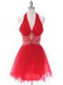 8038 Red Cocktail Dress - Red, Front View Thumbnail