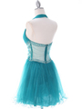 8038 Teal Cocktail Dress - Teal, Back View Thumbnail