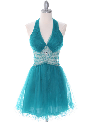 8038 Teal Cocktail Dress, Teal