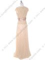 8050 Gold Lace Top Evening Dress - Gold, Back View Thumbnail