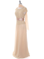 8050 Gold Lace Top Evening Dress - Gold, Alt View Thumbnail