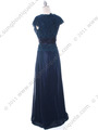 8050 Navy Lace Top Evening Dress - Navy, Back View Thumbnail