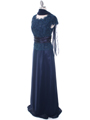 8050 Navy Lace Top Evening Dress - Navy, Alt View Thumbnail