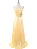 8067 Yellow Charmeuse Bridesmaid Evening Dress, Yellow
