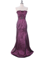8075 Eggplant Evening Dress - Eggplant, Front View Thumbnail